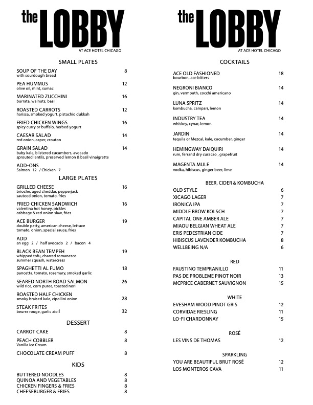 The Lobby at Ace Hotel Chicago | restaurant | 311 N Morgan St, Chicago, IL 60607, USA | 3127641908 OR +1 312-764-1908