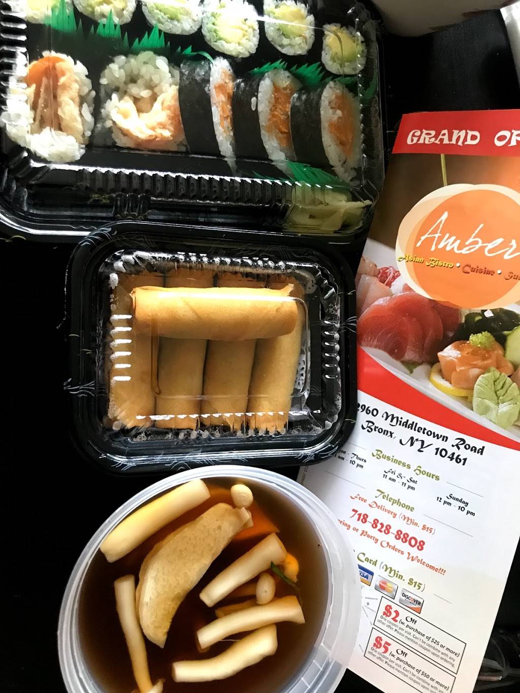 Amber Sushi Asian Bistro | restaurant | 2960 Middletown Rd, Bronx, NY 10461, USA | 7188288808 OR +1 718-828-8808