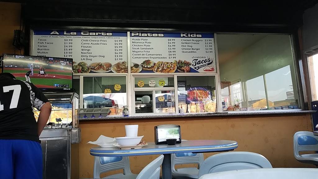 Junior’s Tacos | restaurant | 10417 S Prairie Ave, Inglewood, CA 90303, USA | 4243319330 OR +1 424-331-9330