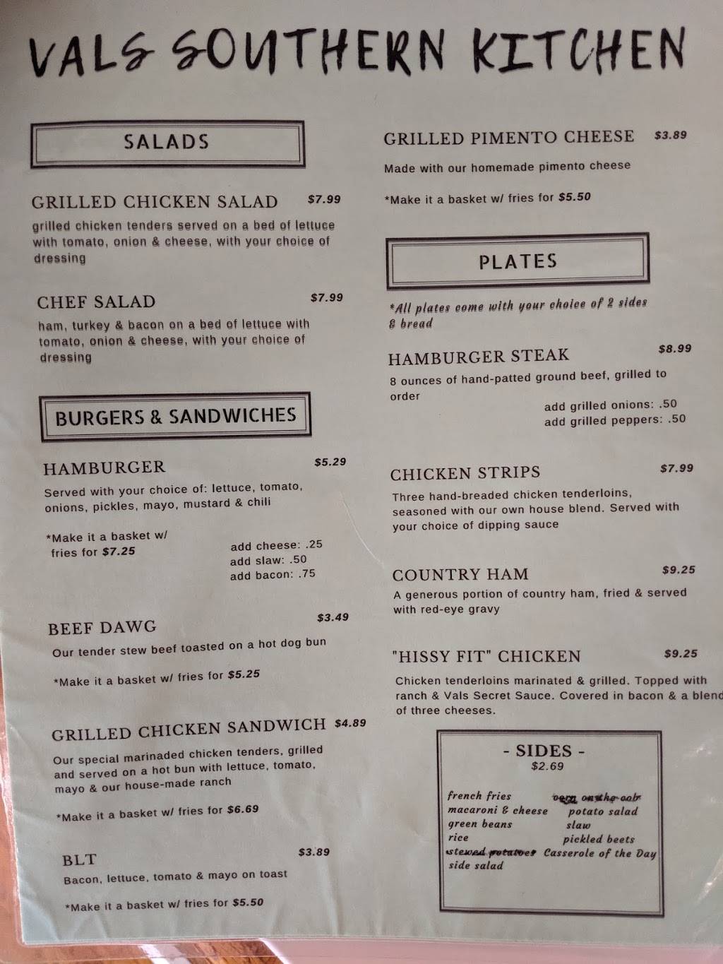 Vals Southern Kitchen | restaurant | Chesnee, SC 29323, USA | 8644618257 OR +1 864-461-8257