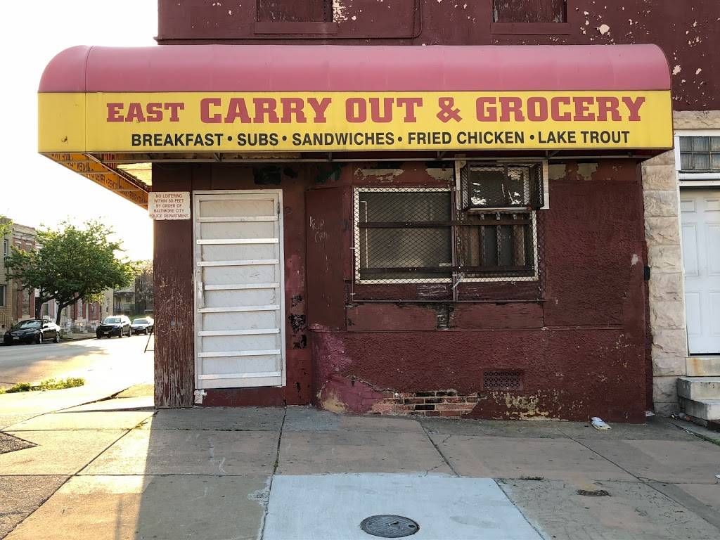 East Carryout | meal takeaway | 1743 N Washington St, Baltimore, MD 21213, USA | 4105221615 OR +1 410-522-1615