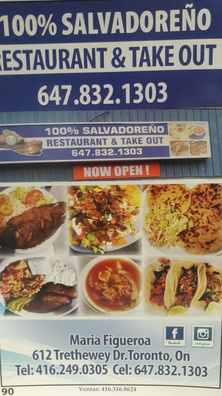 100% SALVADOREÑO Restaurant & Take out | restaurant | 612 Trethewey Dr, Toronto, ON M6M 4C3, Canada | 4162490305 OR +1 416-249-0305