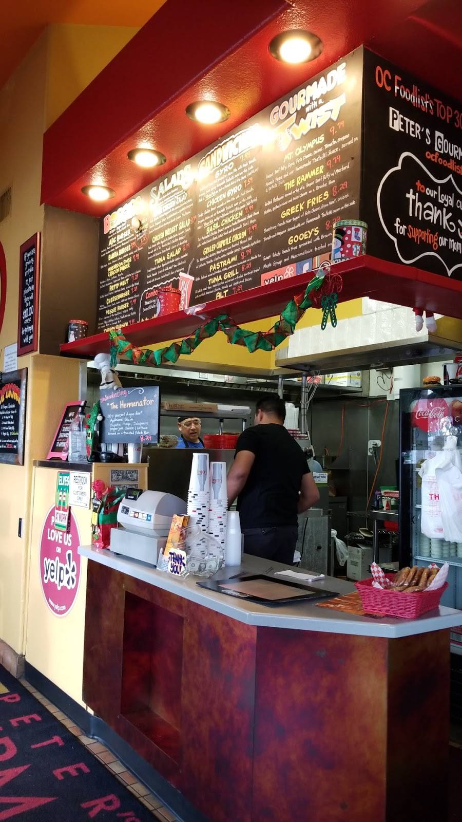 Peters Gourmade Grill | restaurant | 14311 Newport Ave, Tustin, CA 92780, USA | 7148322099 OR +1 714-832-2099