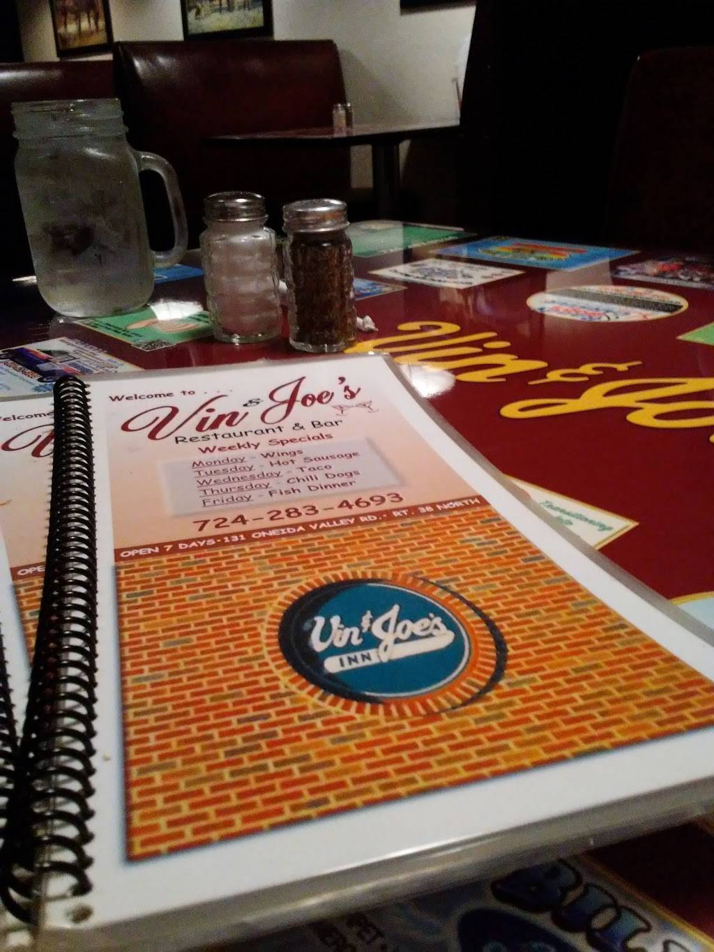 Vin & Joes Inn | restaurant | 131 Oneida Valley Rd, Butler, PA 16001, USA | 7242834693 OR +1 724-283-4693