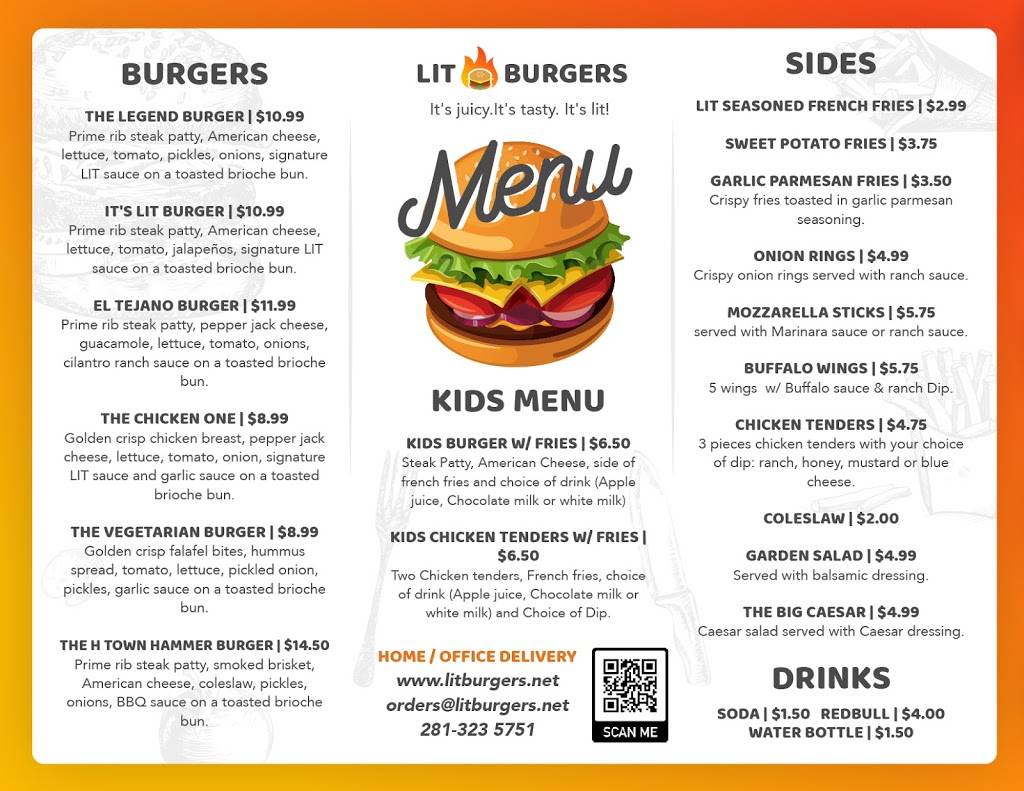 Lit Burgers | meal takeaway | 2616 Blodgett St Unit K24, Houston, TX 77004, USA | 2813235751 OR +1 281-323-5751