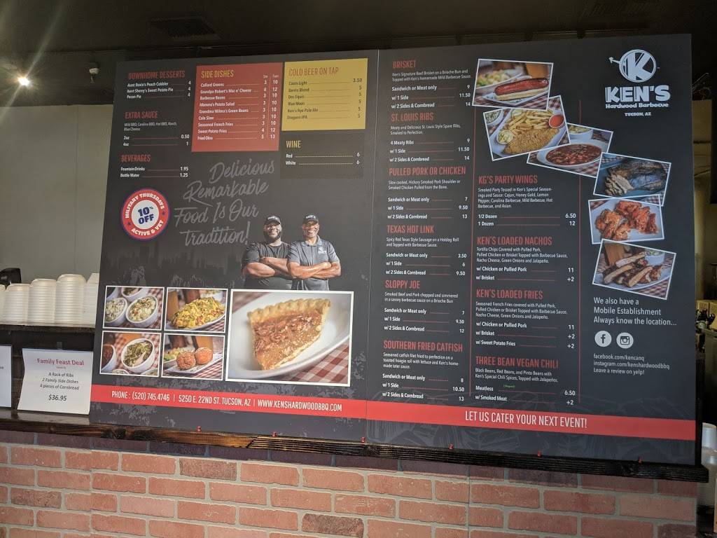 Kens Hardwood Barbecue | restaurant | 5250 E 22nd St, Tucson, AZ 85711, USA | 5207454746 OR +1 520-745-4746