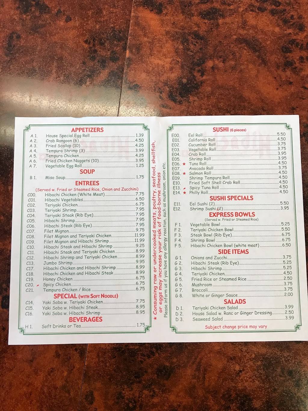 Hibachi Express | restaurant | 141 S Electric Rd, Salem, VA 24153, USA | 5409861988 OR +1 540-986-1988