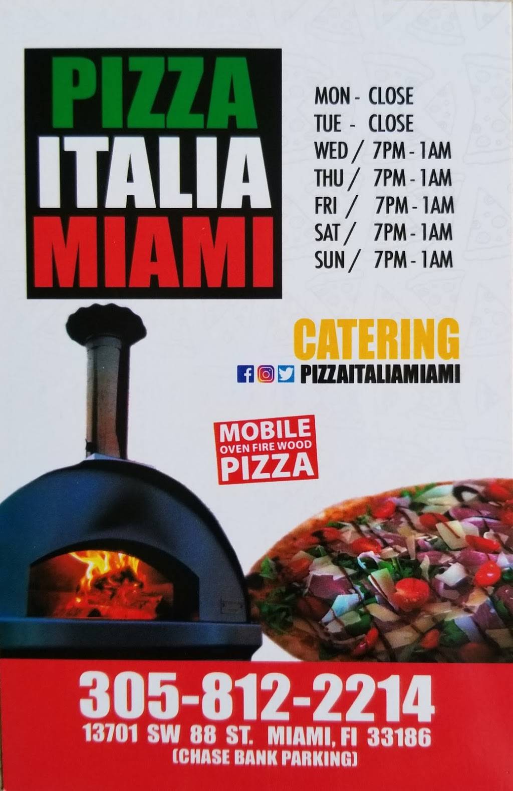 Pizza Italia Miami | restaurant | 13701 SW 88th St, Miami, FL 33186, USA | 3058122214 OR +1 305-812-2214
