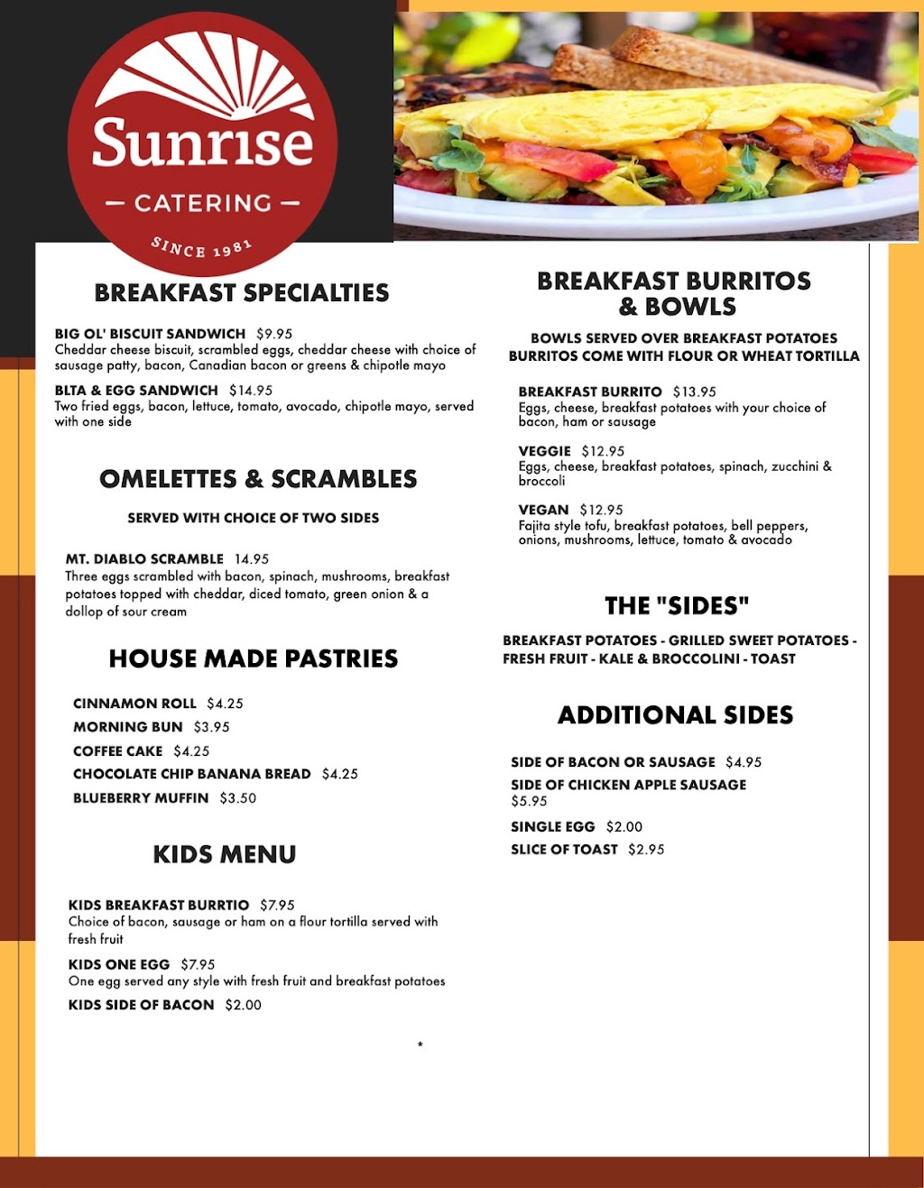 Sunrise Bistro Express | restaurant | 1050 Burnett Ave, Concord, CA 94520, USA | 9254481284 OR +1 925-448-1284