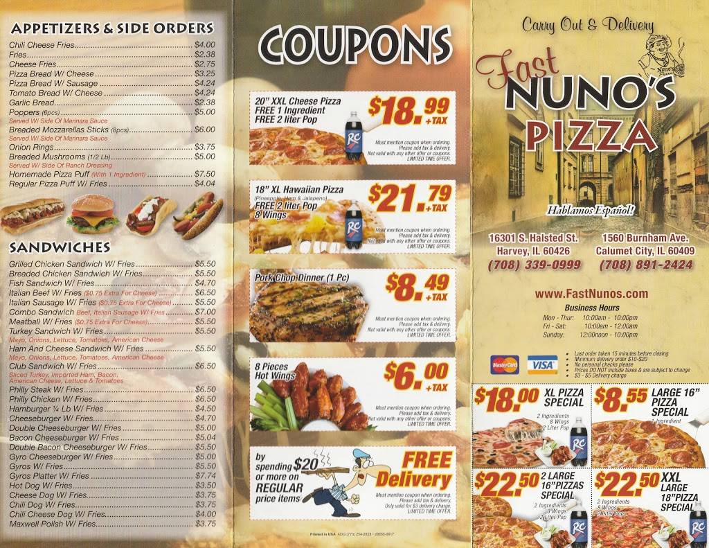 Nunos Pizza | restaurant | 16301 Halsted St, Harvey, IL 60426, USA | 7083390999 OR +1 708-339-0999