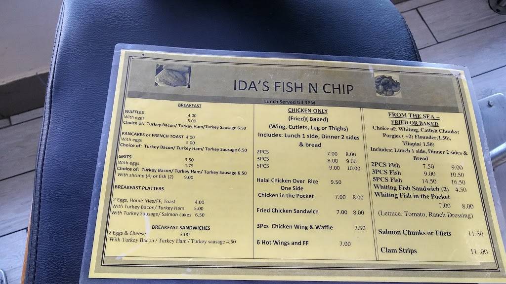IDAS FISH N CHIPS | restaurant | 706 Jerusalem Ave, Uniondale, NY 11553, USA | 5162439623 OR +1 516-243-9623