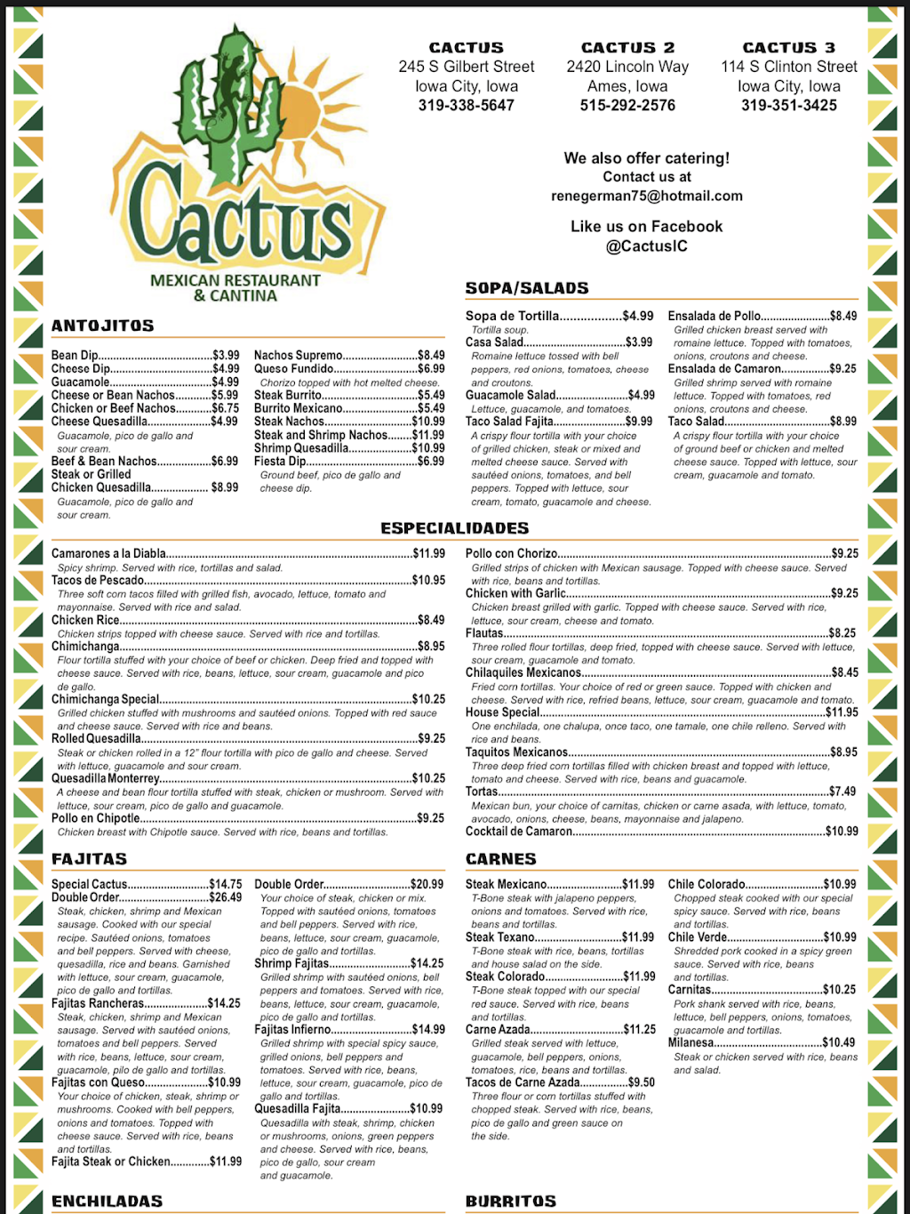 Cactus 2 | restaurant | 2420 Lincoln Way, Ames, IA 50014, USA | 5152922576 OR +1 515-292-2576