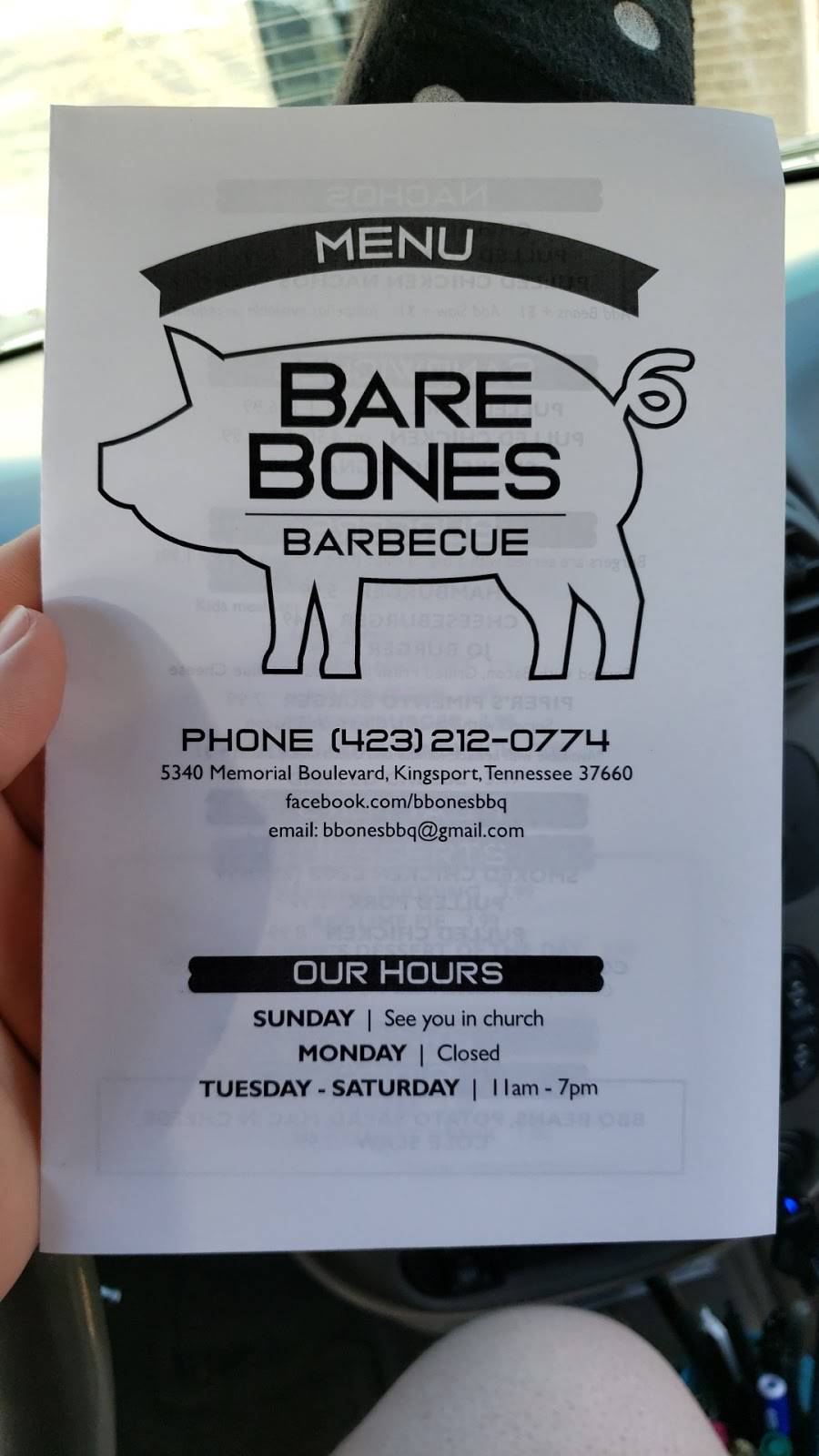 Bare Bones BBQ | restaurant | 5340 Memorial Blvd, Kingsport, TN 37660, USA | 4234082852 OR +1 423-408-2852