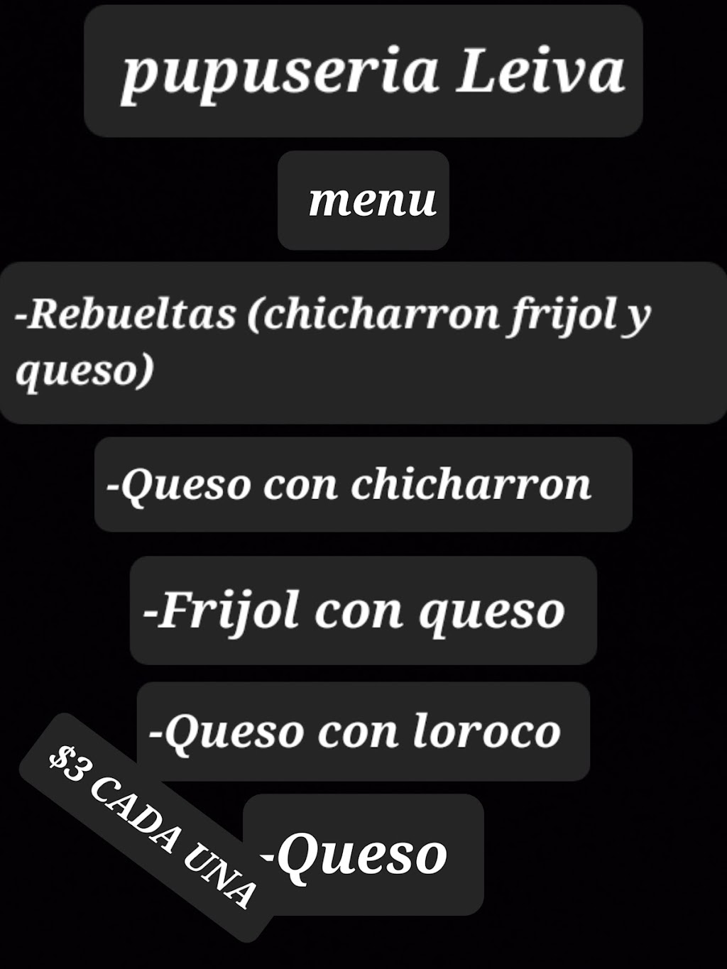 Pupuseria Leiva | restaurant | Church St, Oakland, CA 94605, USA | 5107472327 OR +1 510-747-2327