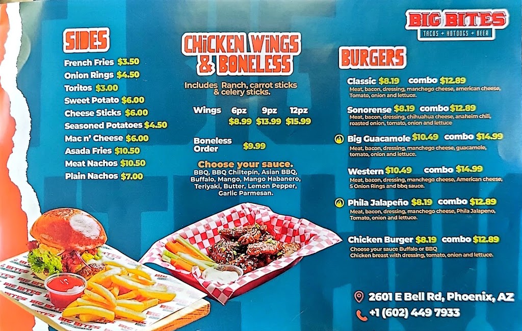 BIG BITES Restaurant | restaurant | 2601 E Bell Rd, Phoenix, AZ 85032, USA | 6024497933 OR +1 602-449-7933