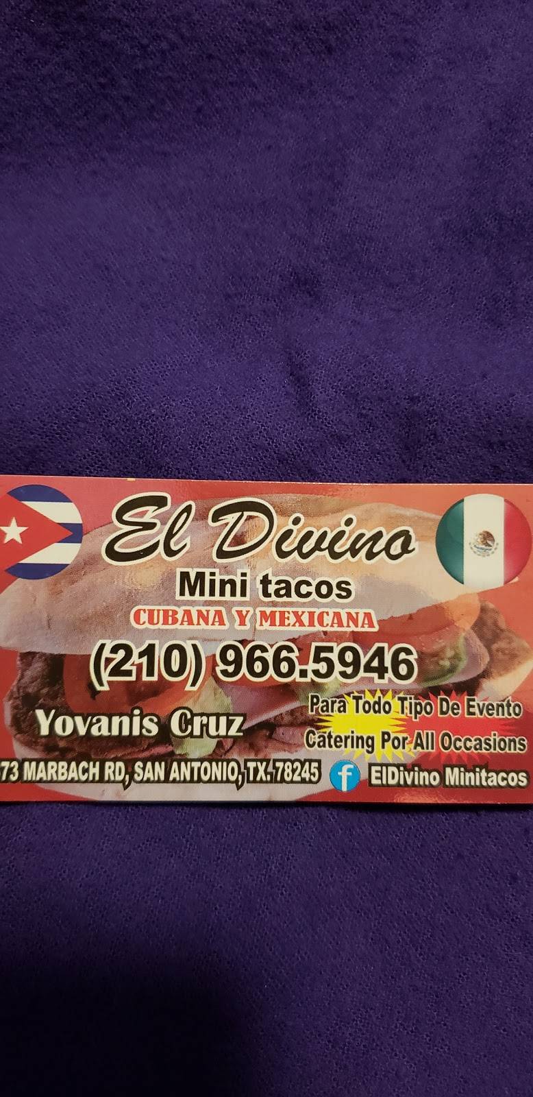 El Divino Taco truck | restaurant | 9371 Marbach Rd, San Antonio, TX 78245, USA | 2109665946 OR +1 210-966-5946