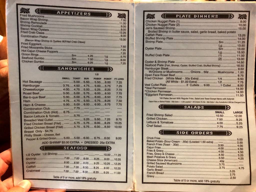 Jans Restaurant & Sweet Shop-1 | restaurant | 4831 Jean Lafitte Blvd, Lafitte, LA 70067, USA | 5046892748 OR +1 504-689-2748