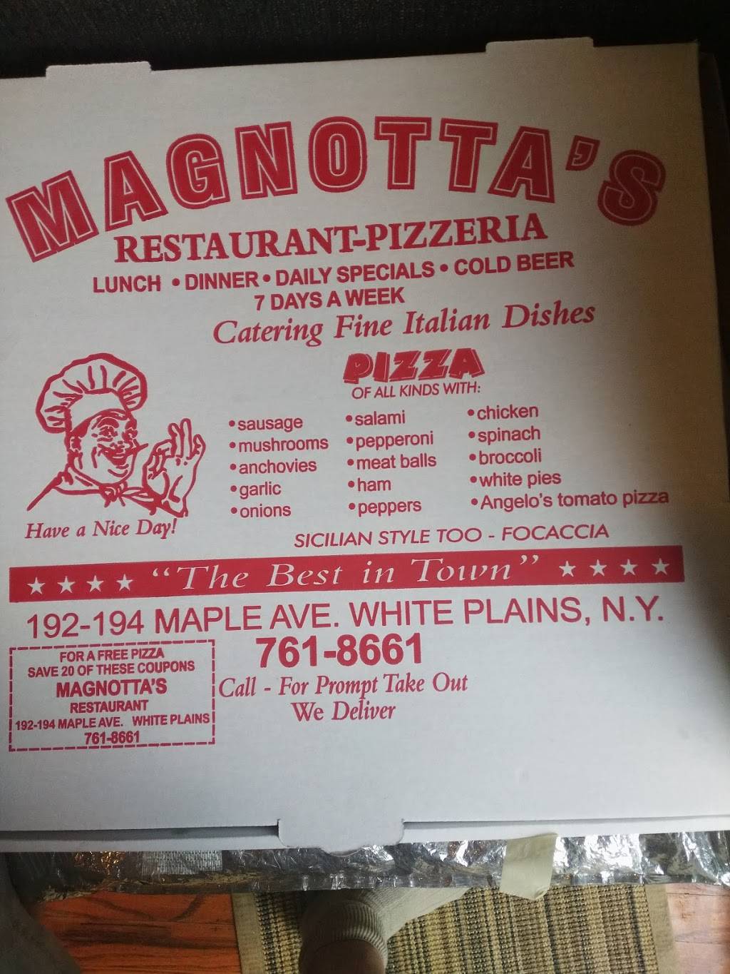 Magnottas Pizzeria | meal delivery | 4702, 192 Maple Ave, White Plains, NY 10601, USA | 9147618661 OR +1 914-761-8661
