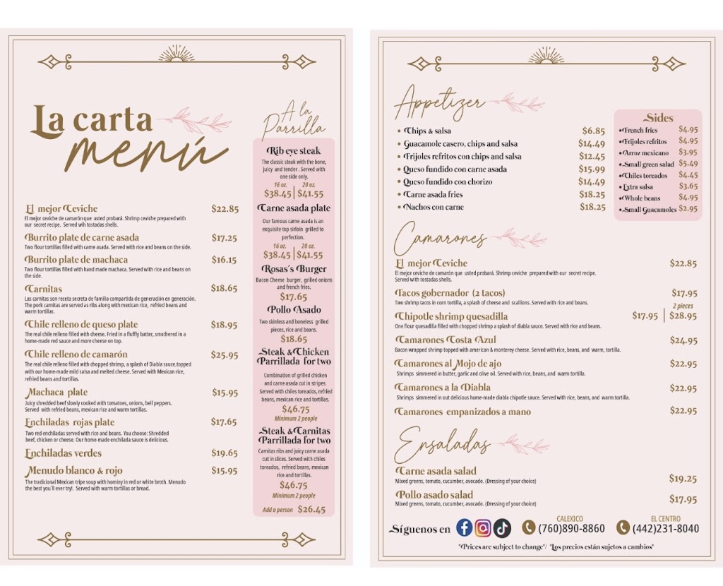 Rosas Plane Food | restaurant | 1523 Main St, El Centro, CA 92243, USA | 4422318040 OR +1 442-231-8040