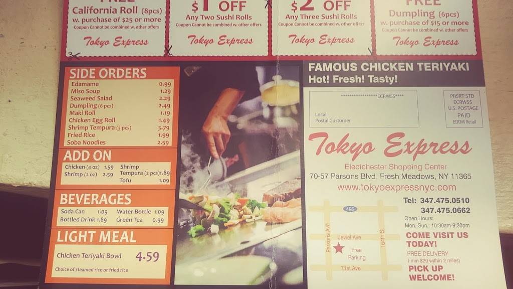 Tokyo Express | restaurant | 70-57 Parsons Blvd, Fresh Meadows, NY 11365, USA | 3474750510 OR +1 347-475-0510