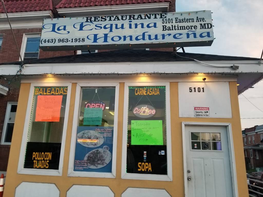 La Esquina Hondurena Restaurante | restaurant | 5101 Eastern Ave, Baltimore, MD 21224, USA | 4439631958 OR +1 443-963-1958