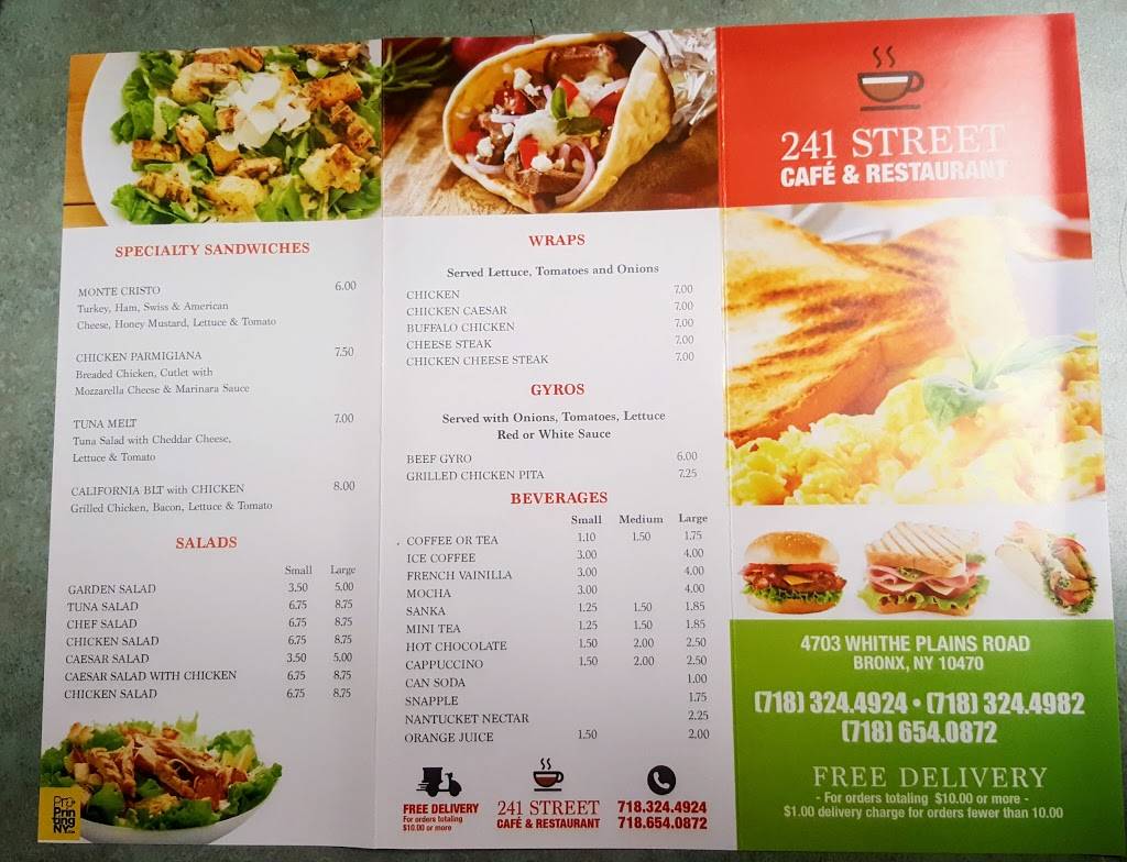 241 Street Cafe | cafe | 4703 White Plains Rd, Bronx, NY 10470, USA | 7183244924 OR +1 718-324-4924
