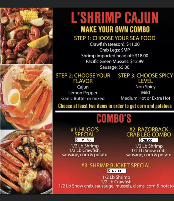 LSHRIMP CAJUN EATERY | restaurant | 8420 Stagecoach Rd, Little Rock, AR 72210, USA | 5014121629 OR +1 501-412-1629