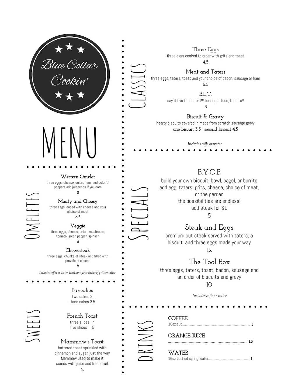 Blue Collar Cookin | restaurant | 10984 112th St, Live Oak, FL 32060, USA | 3866881137 OR +1 386-688-1137