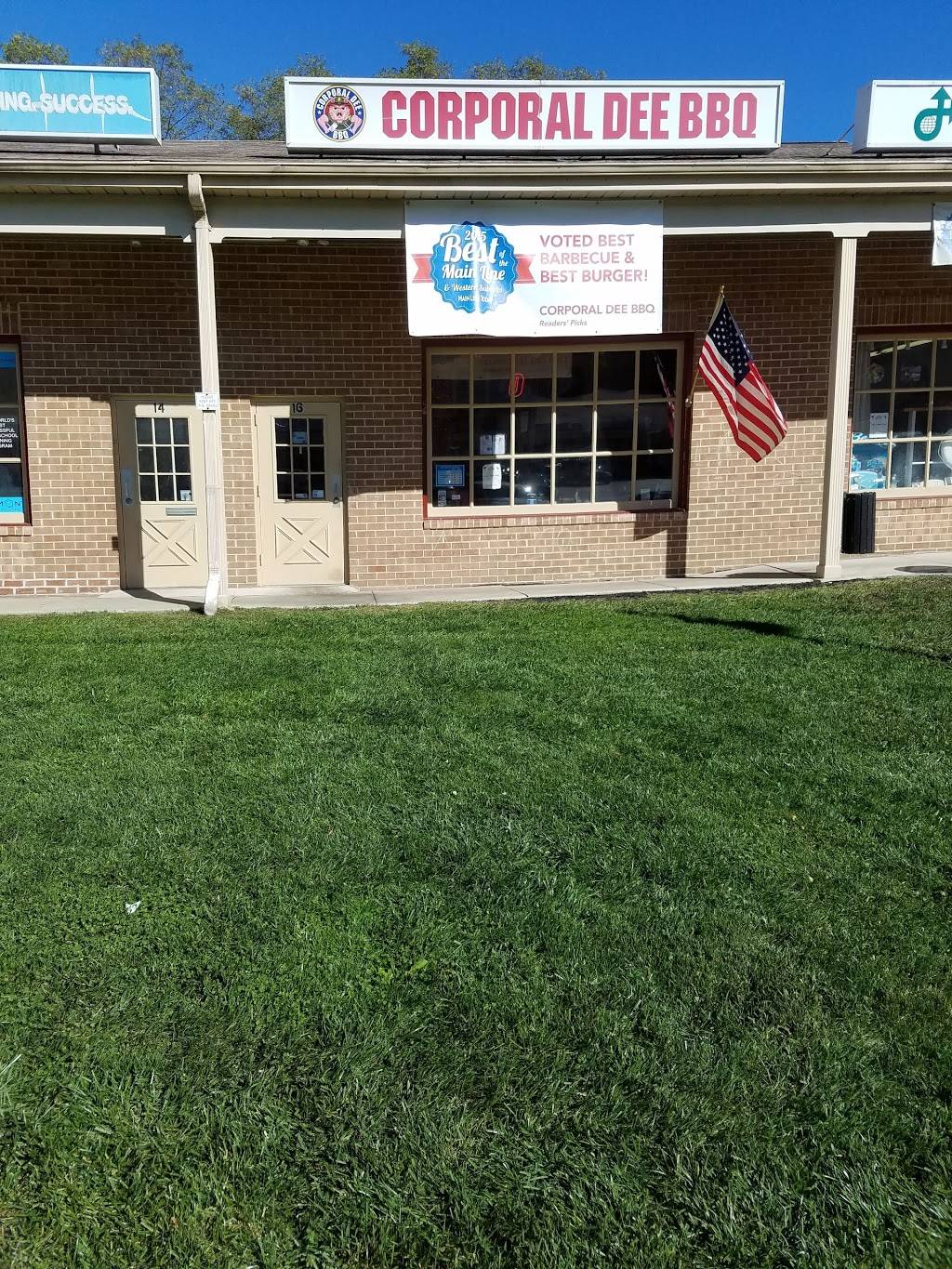 Corporal Dee BBQ | restaurant | 16 Marchwood Rd, Exton, PA 19341, USA | 6105941832 OR +1 610-594-1832