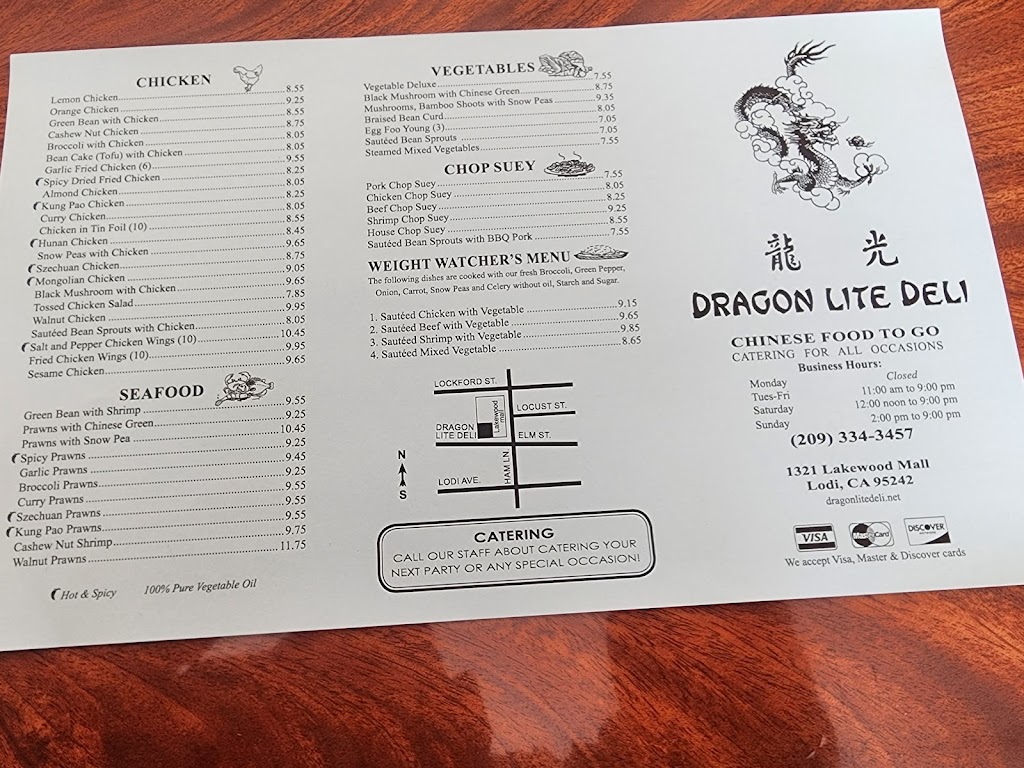 Dragon Lite Deli | restaurant | 1321 Lakewood Mall, Lodi, CA 95242, USA | 2093343457 OR +1 209-334-3457