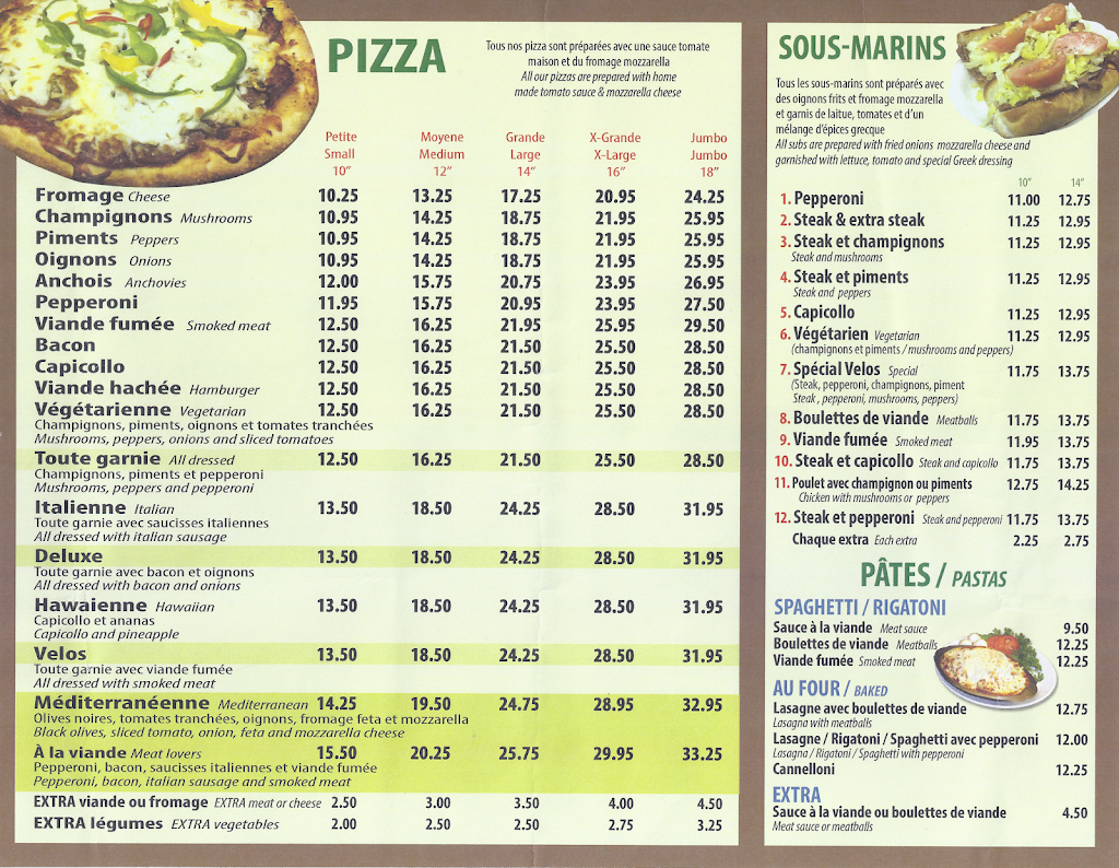 Velos Pizzeria Brochetterie | restaurant | 83 Avenue Donegani, Pointe-Claire, QC H9R 2W1, Canada | 5146955313 OR +1 514-695-5313