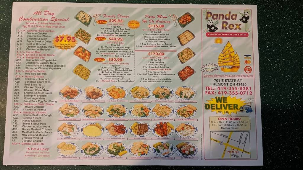 Panda Rex | restaurant | 701 E State St, Fremont, OH 43420, USA | 4193558281 OR +1 419-355-8281