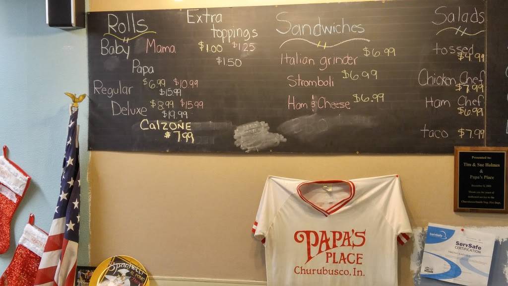 Papas Place Churubusco | meal delivery | 209 S Main St, Churubusco, IN 46723, USA | 2606931999 OR +1 260-693-1999