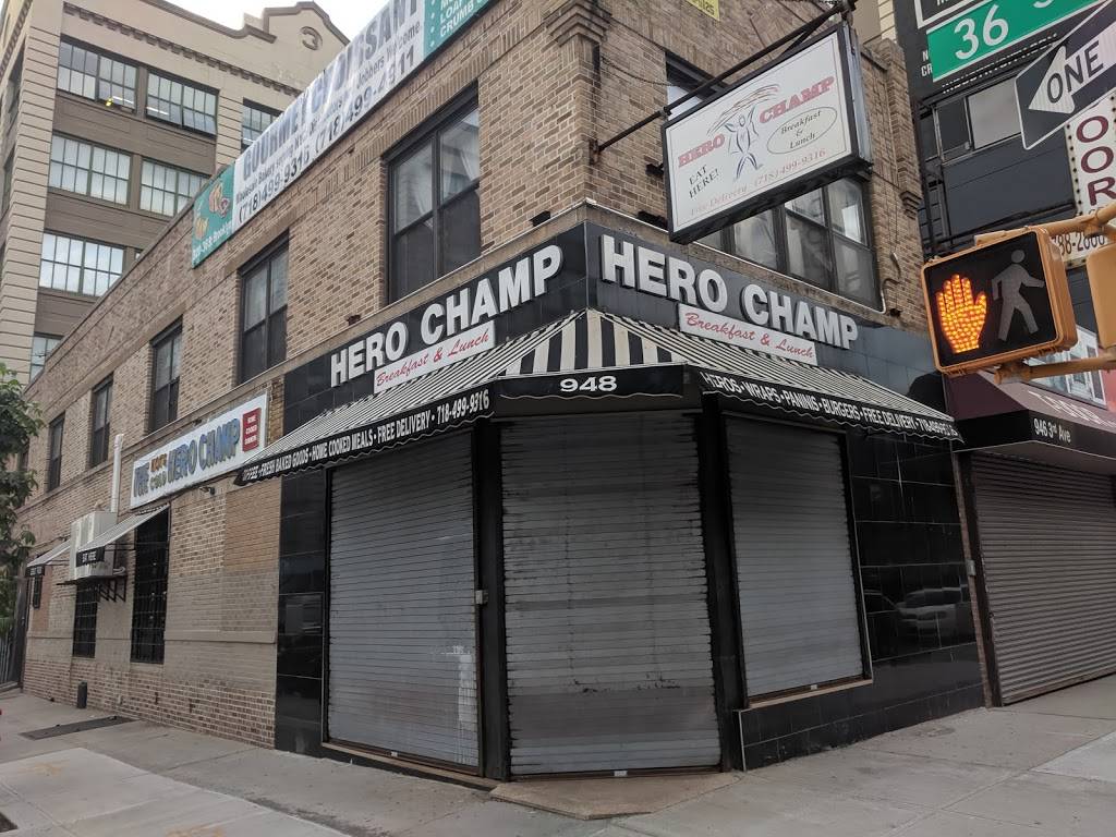 Hero Champ Restaurant | restaurant | 948 3rd Ave, Brooklyn, NY 11232, USA | 7184999316 OR +1 718-499-9316