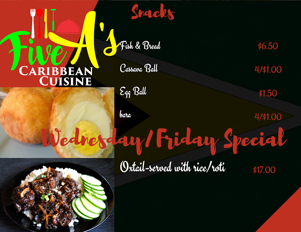 Five As Caribbean Cuisine | restaurant | 294 Altamont Ave, Schenectady, NY 12304, USA | 5183470000 OR +1 518-347-0000