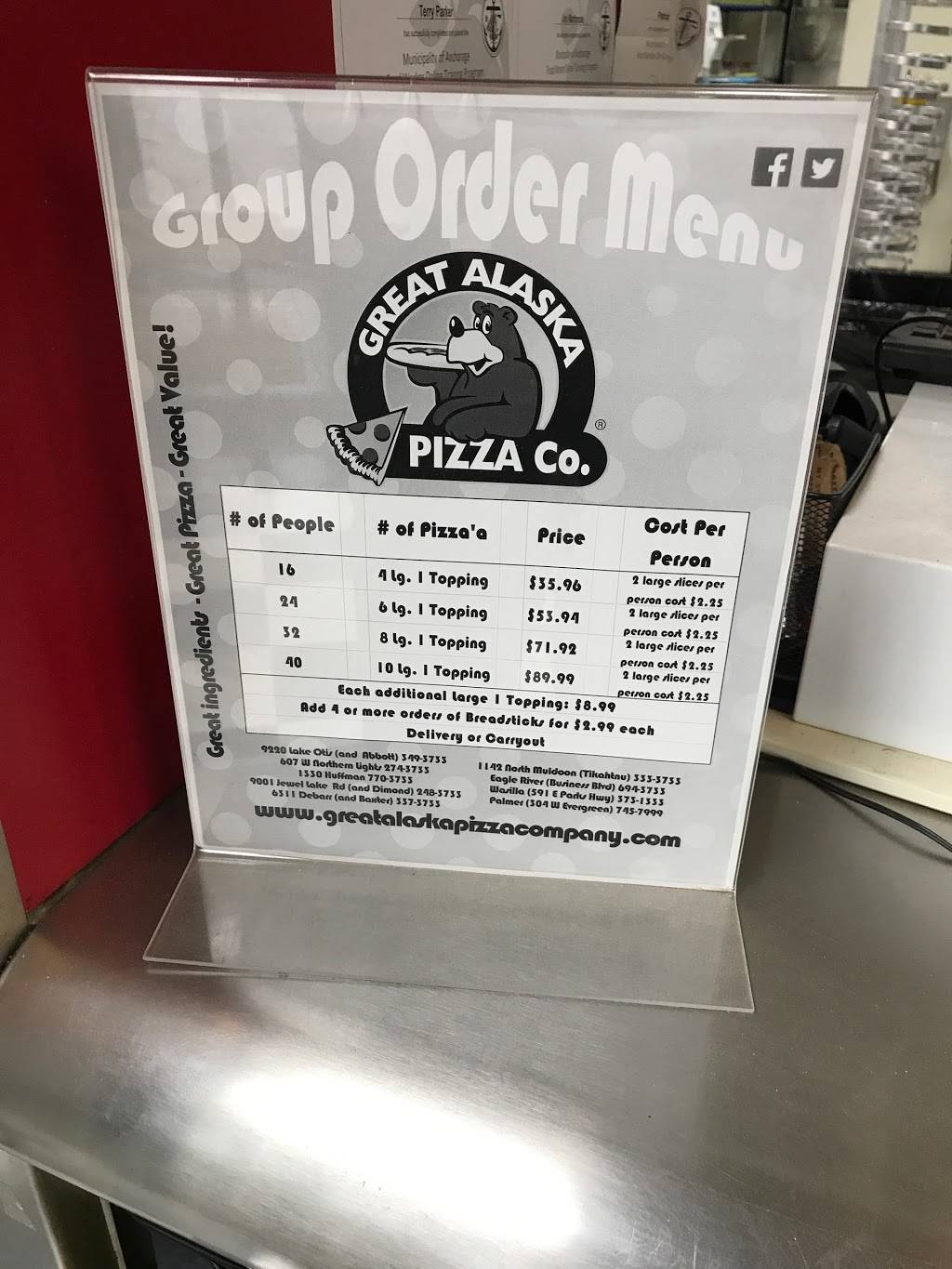 Great Alaska Pizza Company | restaurant | 9001 Jewel Lake Rd, Anchorage, AK 99502, USA | 9072483733 OR +1 907-248-3733