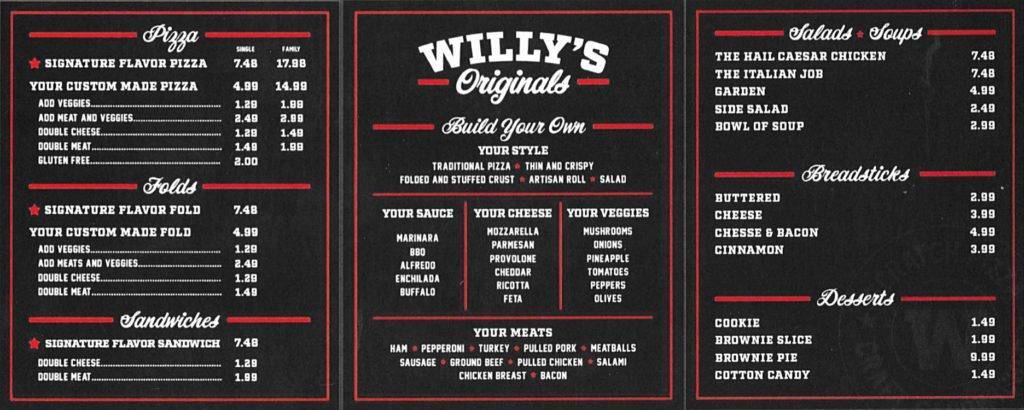 Willys Originals | restaurant | 580 Walker Rd, Chambersburg, PA 17201, USA | 7177533446 OR +1 717-753-3446