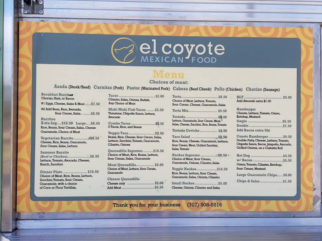 El Coyote | restaurant | 1001 Broadway, Sonoma, CA 95476, USA | 7075085516 OR +1 707-508-5516