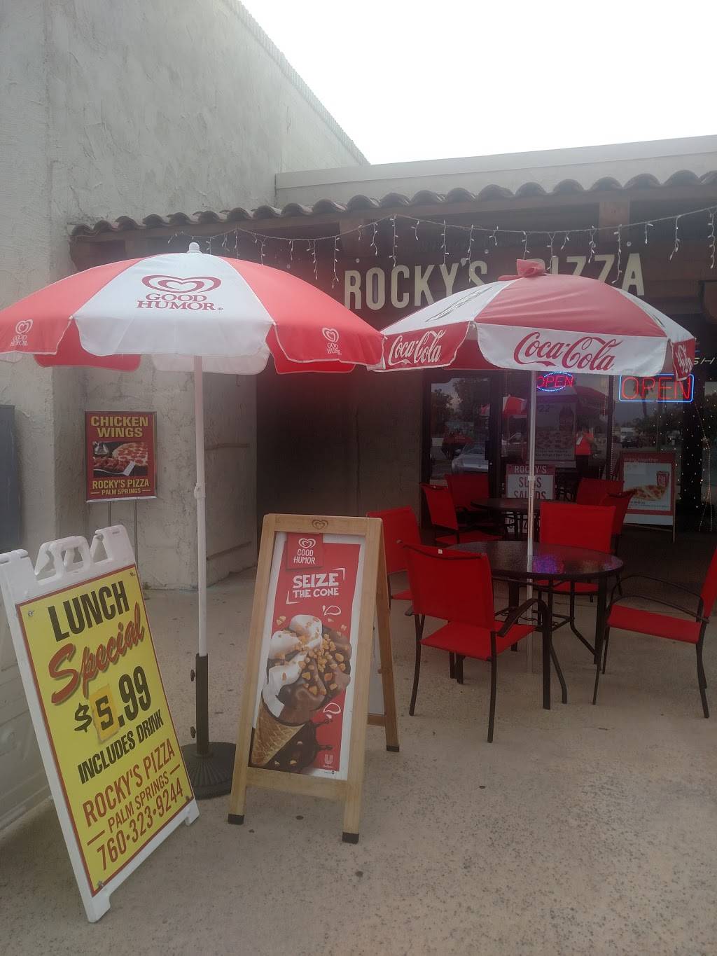 Rockys Pizza | restaurant | 1751 N Sunrise Way F1, Palm Springs, CA 92262, USA | 7603239244 OR +1 760-323-9244