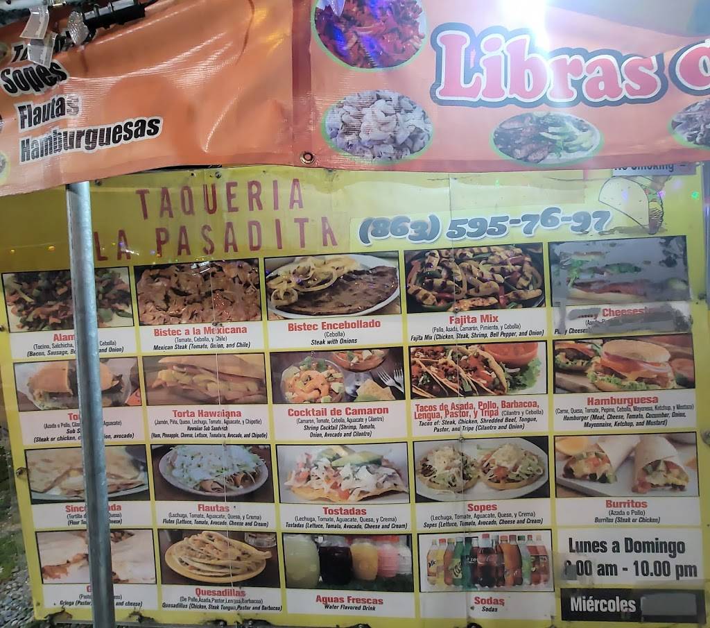 La Taqueria la Pasadita | restaurant | 208 Co Rd 655, Wahneta, FL 33880, USA | 8635957697 OR +1 863-595-7697