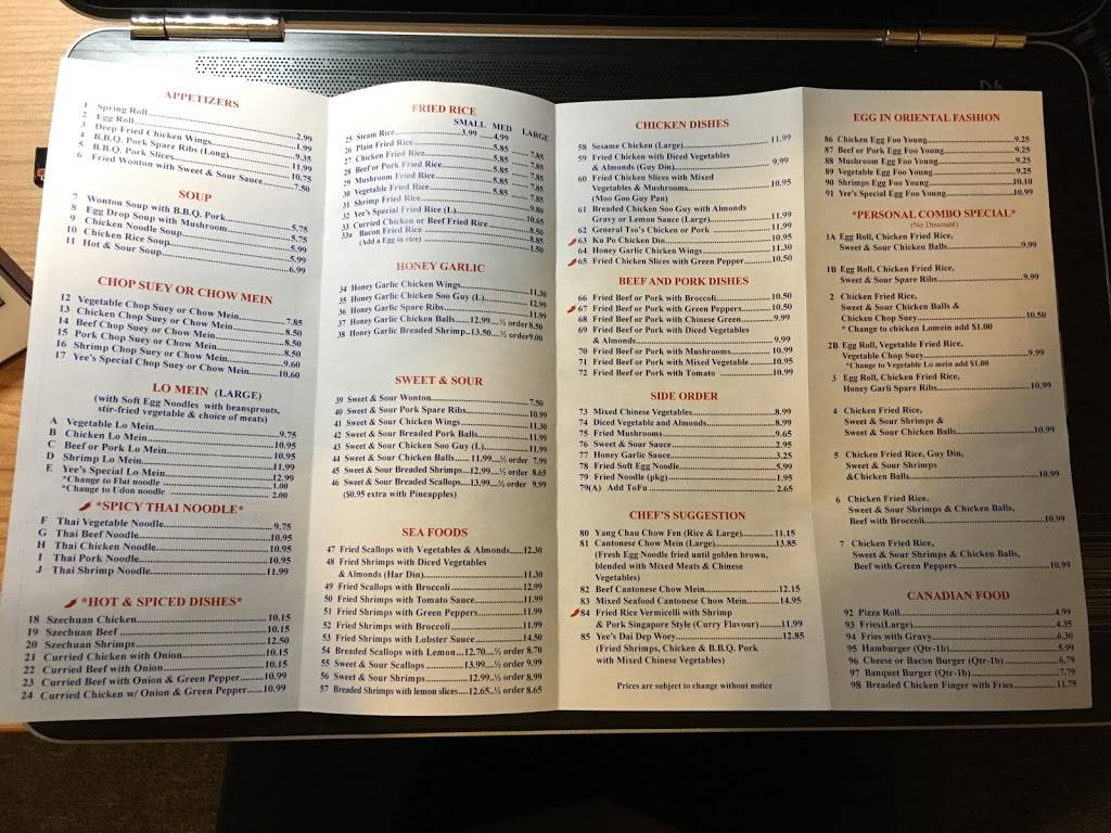 Yees Garden Chinese Foods | restaurant | 119 Parkhill Rd W, Peterborough, ON K9H 3G8, Canada | 7057433985 OR +1 705-743-3985