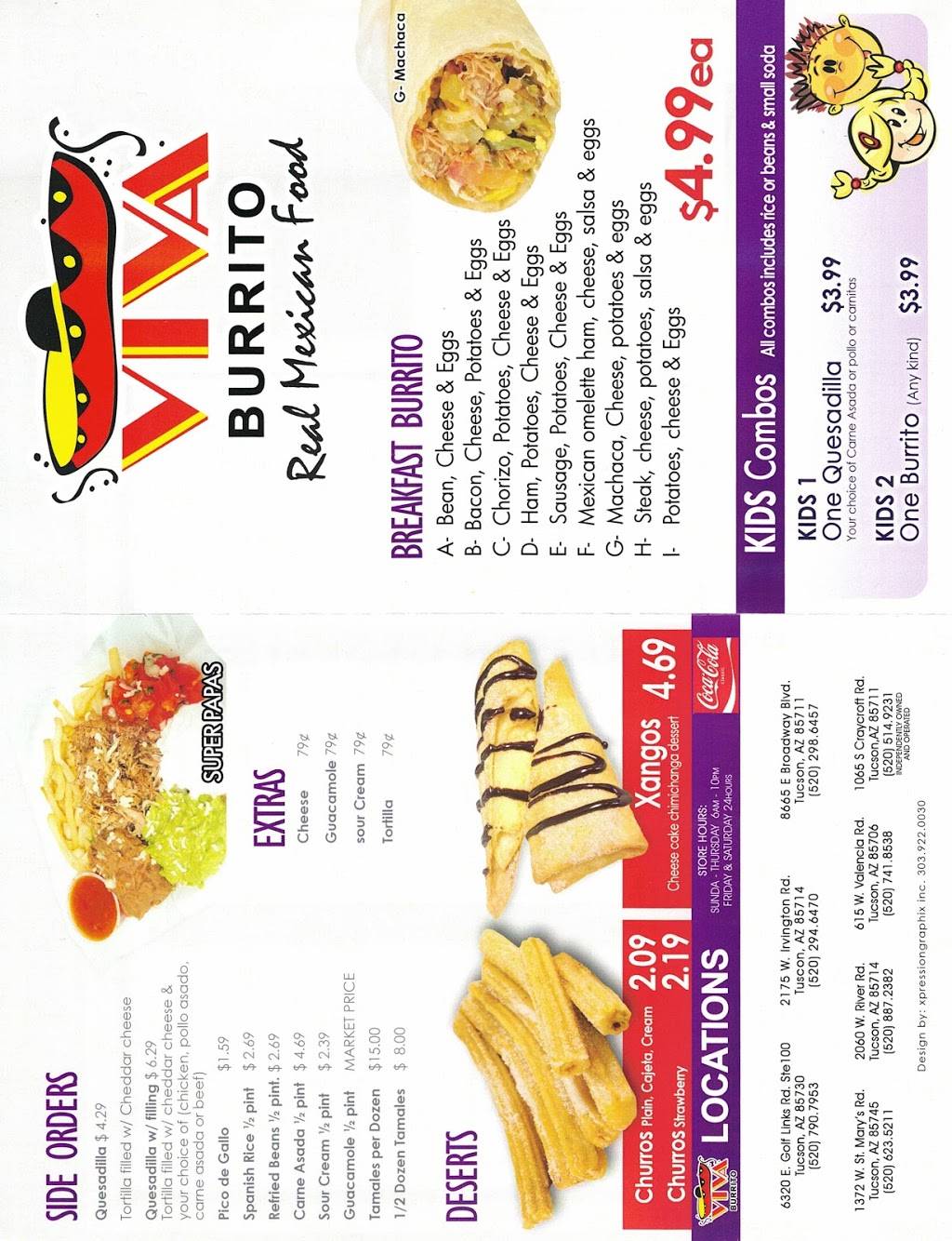 Viva Burrito Co | restaurant | 615 W Valencia Rd, Tucson, AZ 85756, USA | 5207418538 OR +1 520-741-8538