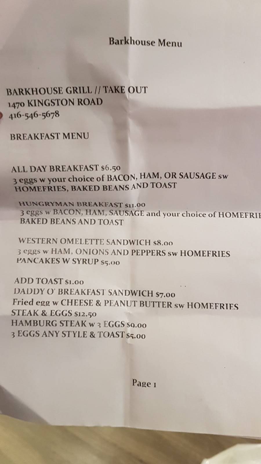 Barkhouse Grill | restaurant | 1470 Kingston Rd, Scarborough, ON M1N 1R6, Canada | 4165465678 OR +1 416-546-5678