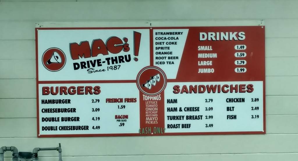 Macs Drive Thru | restaurant | 129 NW 10th Ave, Gainesville, FL 32601, USA | 3523789842 OR +1 352-378-9842