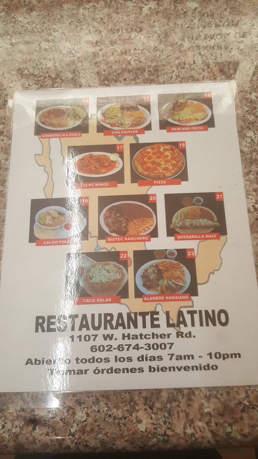 Latino Restaurant | restaurant | 3044, 1107 W Hatcher Rd, Phoenix, AZ 85021, USA | 6028703546 OR +1 602-870-3546