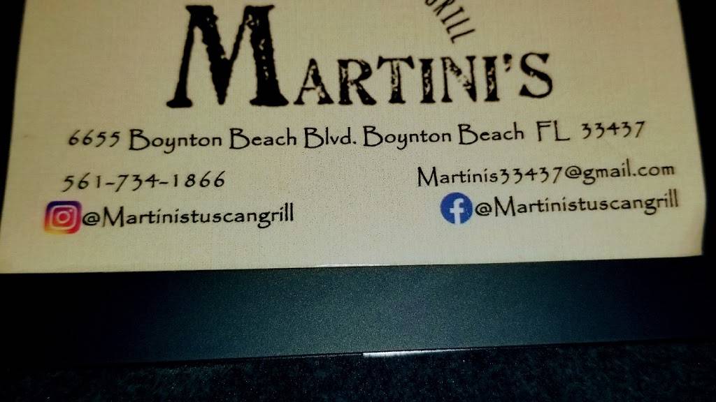 Martinis Tuscan Grill & Bar | restaurant | 6655 W Boynton Beach Blvd, Boynton Beach, FL 33437, USA | 5617341866 OR +1 561-734-1866