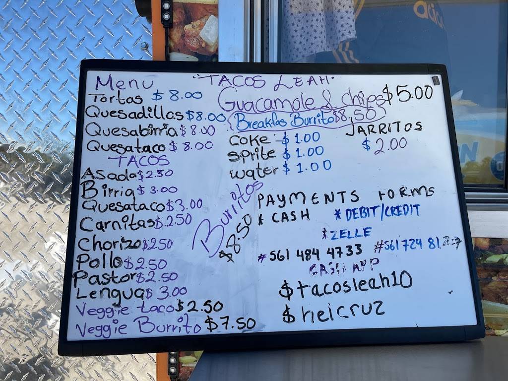 Tacos Leah | restaurant | 3706 SW 48th Ave, Palm City, FL 34990, USA | 5617298127 OR +1 561-729-8127