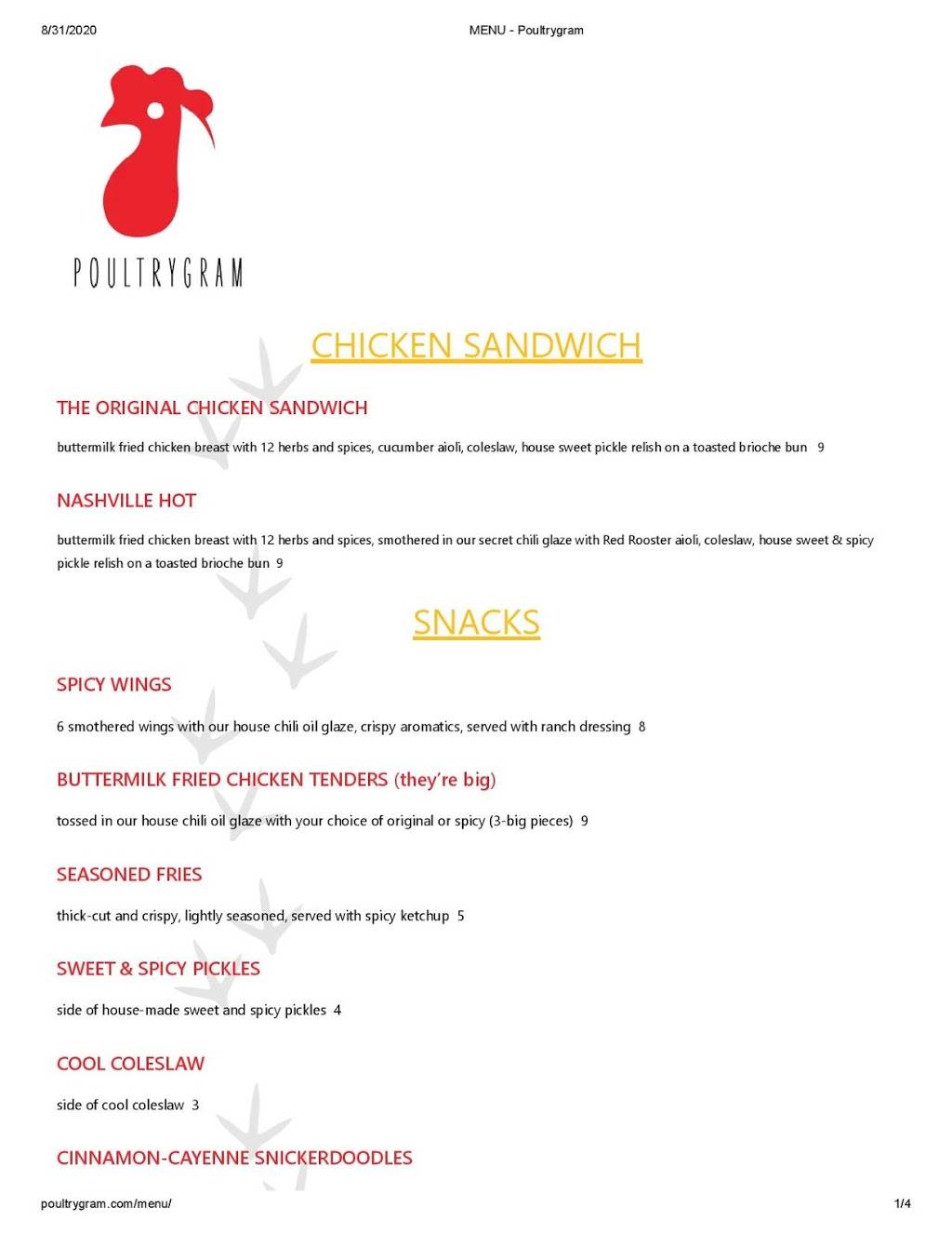 Poultrygram | meal takeaway | 8162 Melrose Ave, Los Angeles, CA 90046, USA | 3234331716 OR +1 323-433-1716