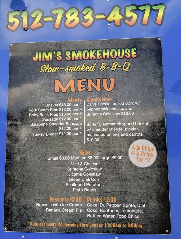 Jims Smokehouse BBQ | restaurant | 4608 Ranch Rd 620, Austin, TX 78732, USA | 5127834577 OR +1 512-783-4577