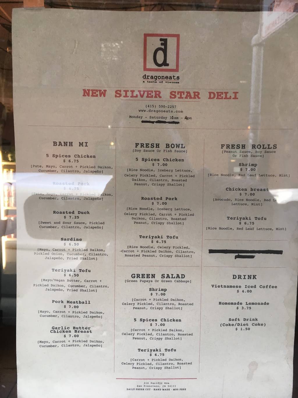 Silverstar Deli | meal takeaway | 316 Pacific Ave, San Francisco, CA 94111, USA | 4155902257 OR +1 415-590-2257